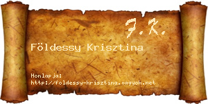Földessy Krisztina névjegykártya